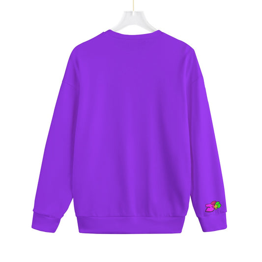 All-Over Print Unisex Drop-shoulder Knitted Fleece Sweater