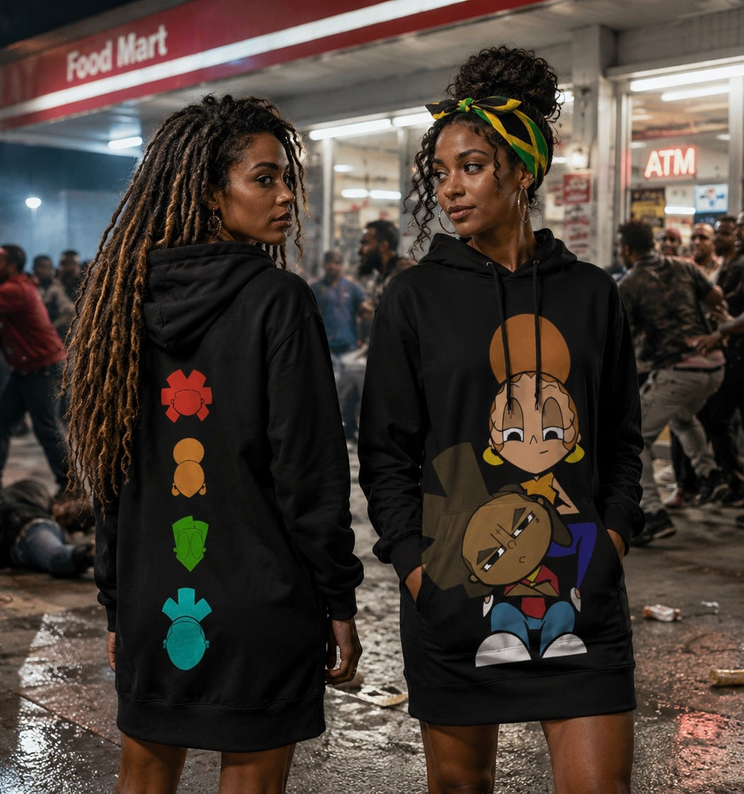 All-Over Print Women's Heavy Fleece Long Hoodie