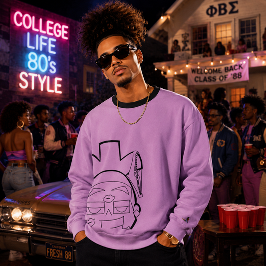 All-Over Print Unisex Drop-shoulder Knitted Fleece Sweater